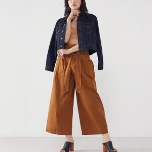 Urban Outfitters Kimchi Blue Simone Paperbag Trousers 6 Brown Wide Leg Pants